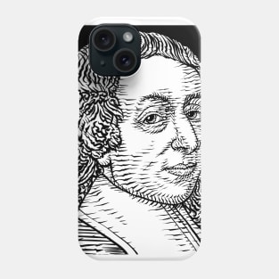 BLAISE PASCAL ink portrait Phone Case