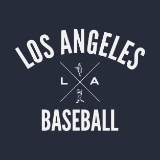 Los Angeles Baseball Hipster Logo (White) T-Shirt