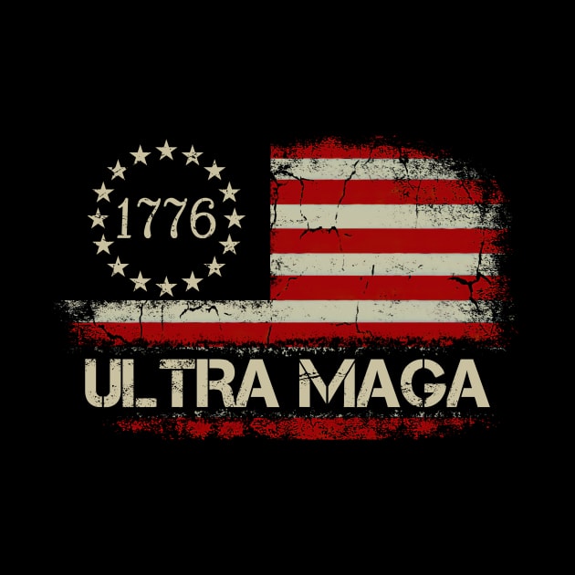 Ultra Maga 1776 Conservative Anti Liberal Us Flag by petemphasis