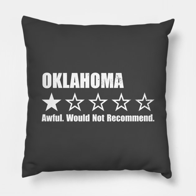 Oklahoma One Star Review Pillow by Rad Love