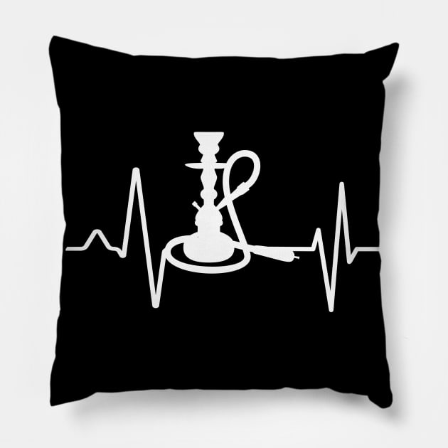 Shisha Hookah Heartbeat Heart Rate EKG Lounge Pillow by Foxxy Merch