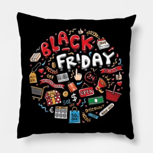 black Friday theme Pillow