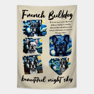 French Bulldog Under the Stars: A Starry Night Dream Tapestry