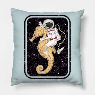 Astronaut riding a seahorse Pillow