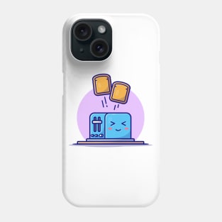 Cute Happy Toaster Cartoon Vector Icon Illustration Phone Case