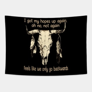 We're On The Borderline Caught Between The Tides Of Pain And Rapture Bull Skull Tapestry