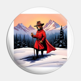 Teddy Canadian Mountie Pin