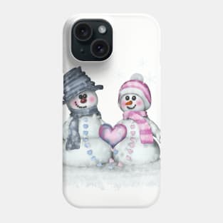 Schneemann und Frau Phone Case