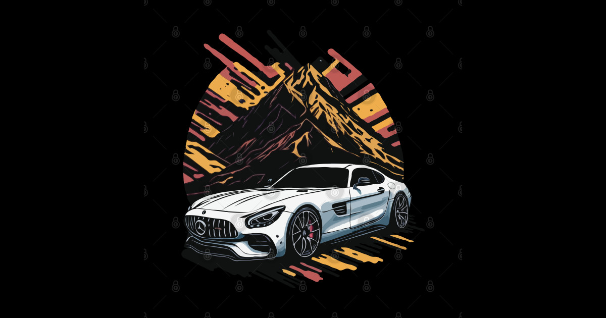 Mercedes AMG GT Vintage Car - Mercedes Amg - Sticker | TeePublic