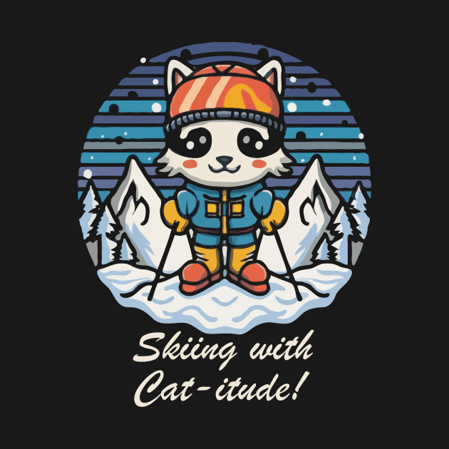 Skiing with Cat-itude! Cat Skier. by Chrislkf