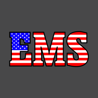 EMS - Serif style in USA flag colors T-Shirt