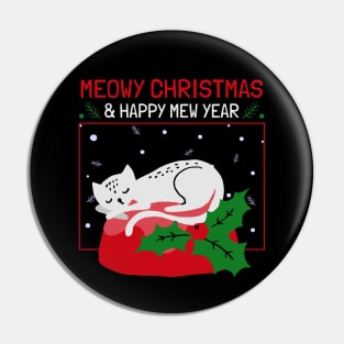 Meowy Christmas & Happy Cat Year Pin