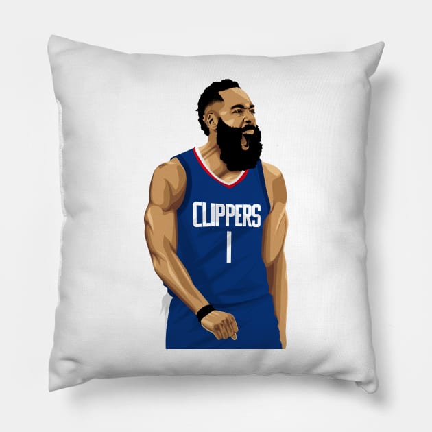 James Harden Clippers Pillow by knnthmrctn