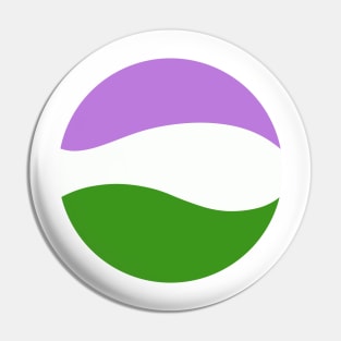 Genderqueer Waves Circle Pin