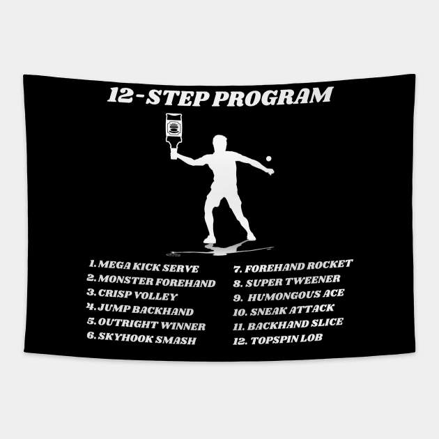 US Open Funny Tennis Addict 12-Step Program Tapestry by TopTennisMerch