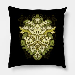 Green Man Celtic Pagan Mythology Irish Nature God Pillow