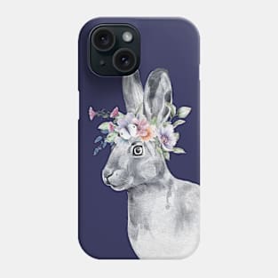 Bunny Rabbit in Flower Wreath Phone Case