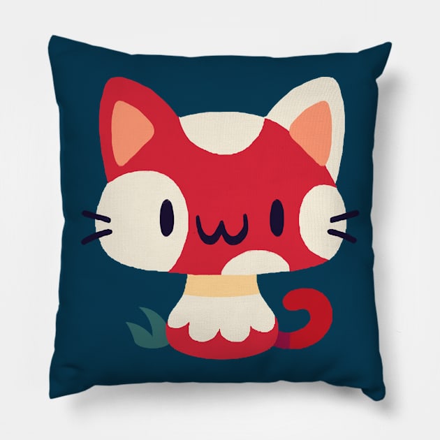 Meowshroom Pillow by ginaromoart