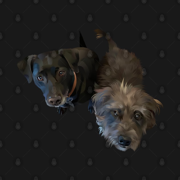 Double Black Dog's- vector art the dog by ビーズ