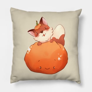 pumpkin and fox Pillow