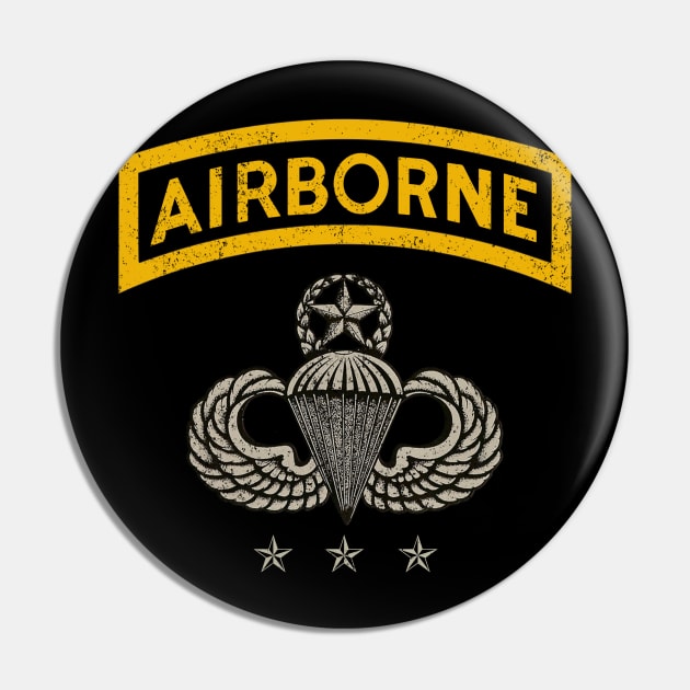 Airborne Paratrooper T-shirt Yellow Jump Wings Airborne Tab Pin by floridadori