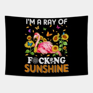 I'm A Ray Of Focking Sunshine Flamingo Lovers Tapestry