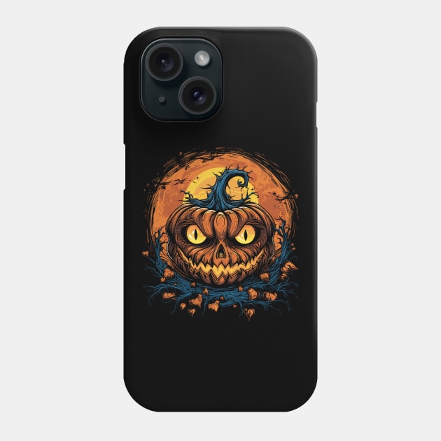 Halloween Pumpkin, Spooky Pumpkin Face Phone Case by Apocatnipse Meow
