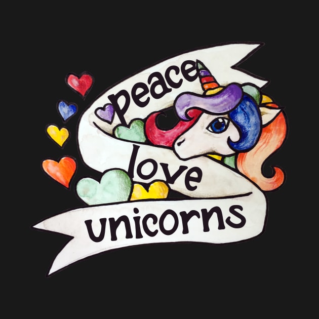 Peace Love and Unicorns by bubbsnugg