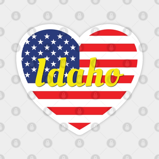 Idaho American Flag Heart Magnet by DPattonPD