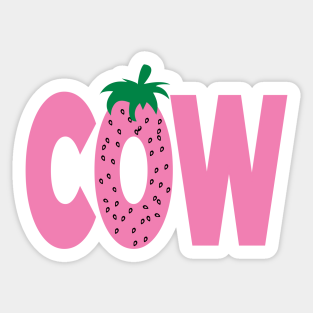 Strawberry Cow Chibi Kawaii Stickers Teepublic Chibi kawaii cow vector cartoon clipart. strawberry cow chibi kawaii stickers