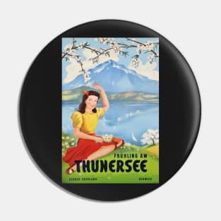 Frühling am Thunersee, Berner Oberland,Schweiz,Travel Poster Pin