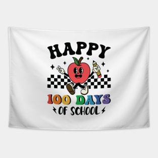 Happy 100 Days Of School Red Apple Happy Tapestry