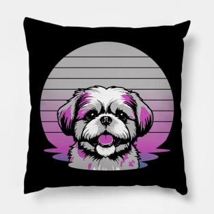 cute shih tzu dog owner Pillow