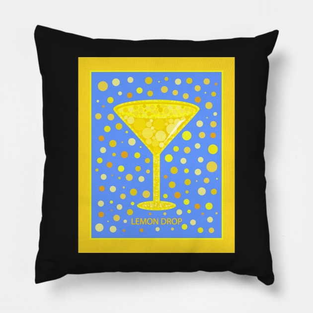 Lemon Drop Martini | Cocktail | Pop Art Pillow by williamcuccio