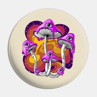 Magic Mushroom Psychdelic Pin