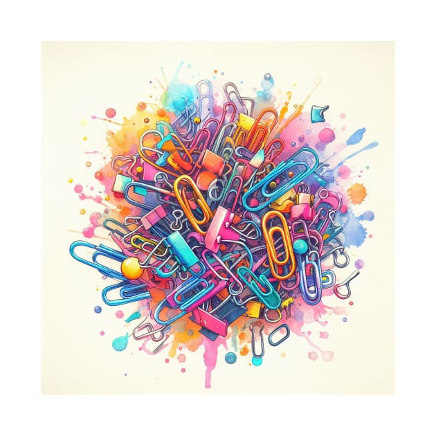 Psychedelic looking abstract illustration of paper clips by WelshDesigns