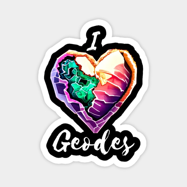 I Heart Geodes Magnet by Crimson Leo Designs