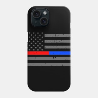 Thin Red Blue Line Flag - Firefighters - Police Officers Phone Case