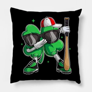 Dabbing Shamrock Baseball Boys Girls St Patricks Day Pillow