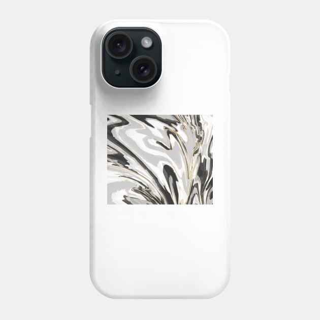 Pastel marble - monochrome gold Phone Case by marbleco