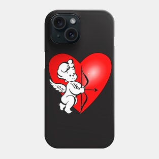 Angel Cupid flexing a red heart Phone Case