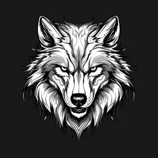 Icy Stare Wolf: Eye-catching Design T-Shirt