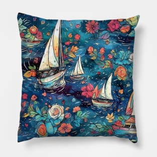 Sailing boats pattern Pillow