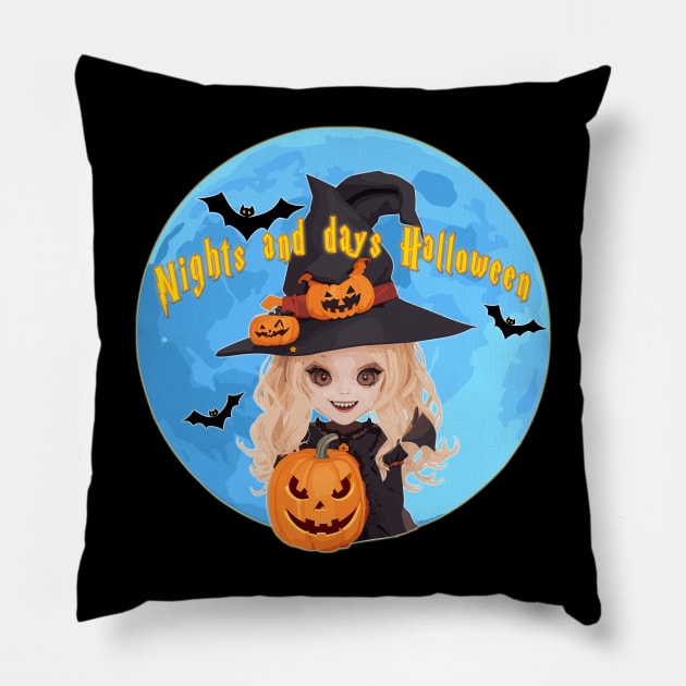 Nights and days Halloween 4 Pillow by DymSportswear