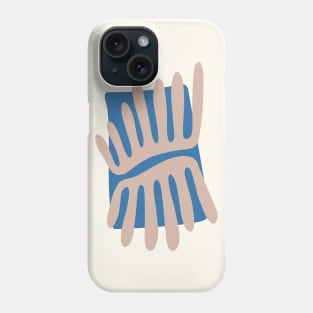 Leaves Matisse Inspired Abstract in Blue and Sand Phone Case