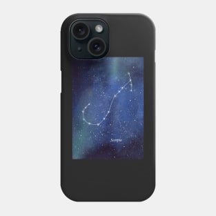 Scorpio Star Constellation with Galaxy Background Phone Case