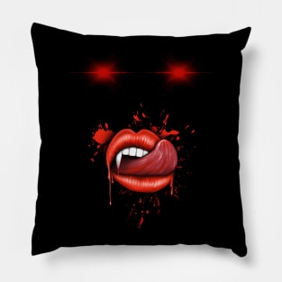 Vampire lips vamp teeth Pillow