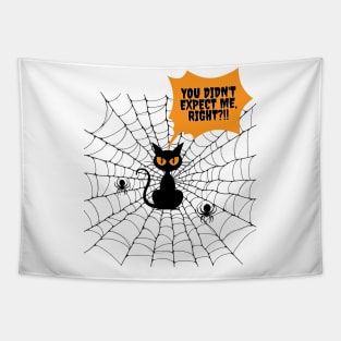 Spooky Cat Web, funny design Tapestry