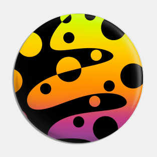 Funky Sunset Gradient and Black Design Pin