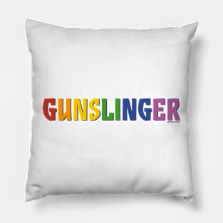 Gunslinger Pride Shirt (Rainbow) Pillow